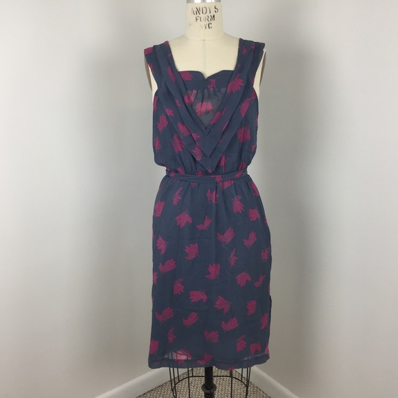 Elegant Pink and Blue Women's Dress - Picture 1 of 8